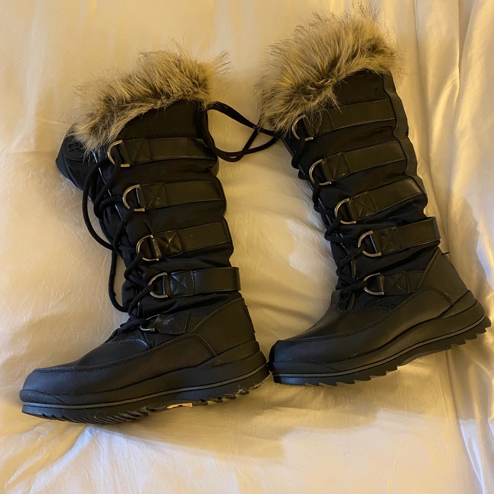 Guess Black Winter Boots with Fur Trim